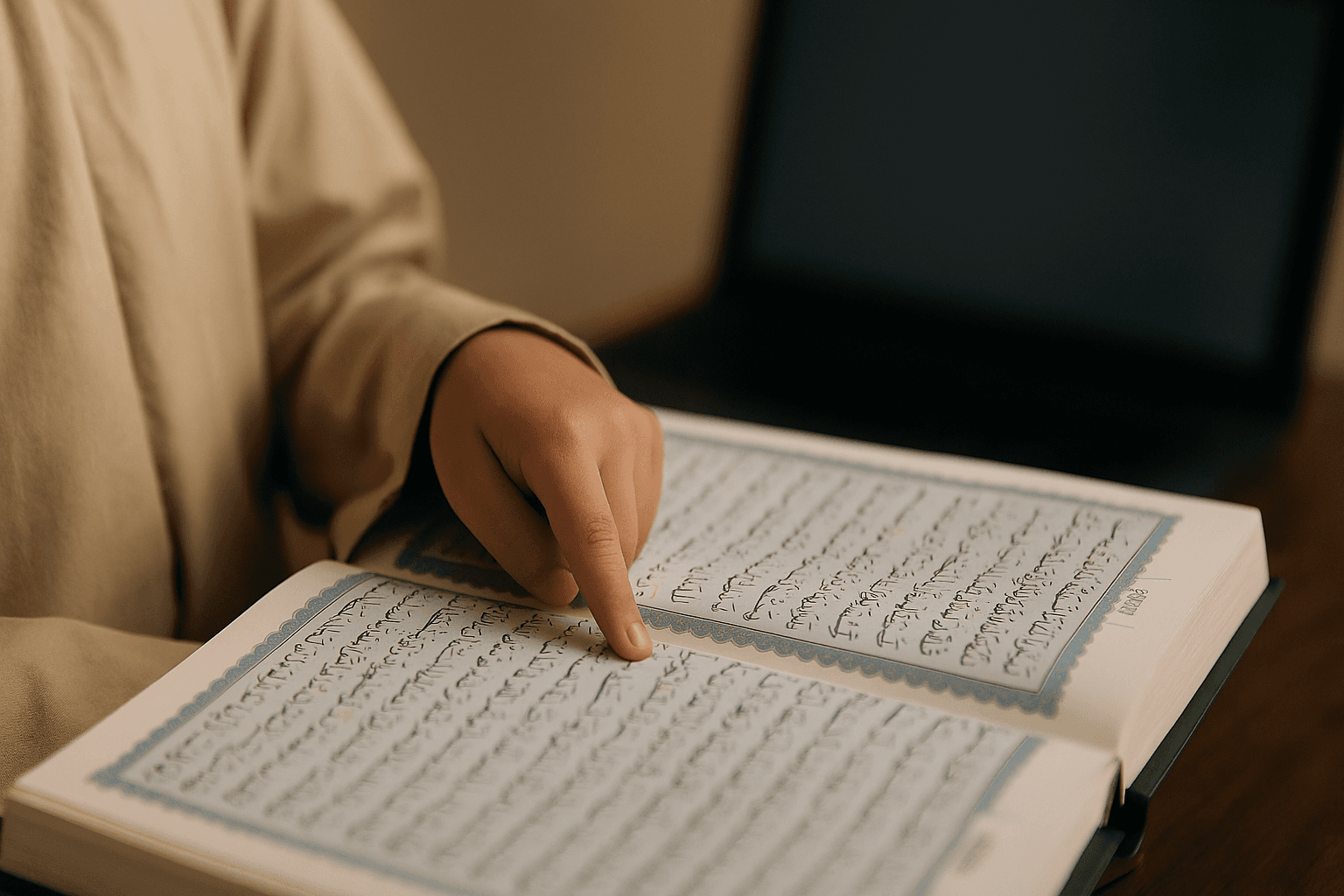 Student learning Quran